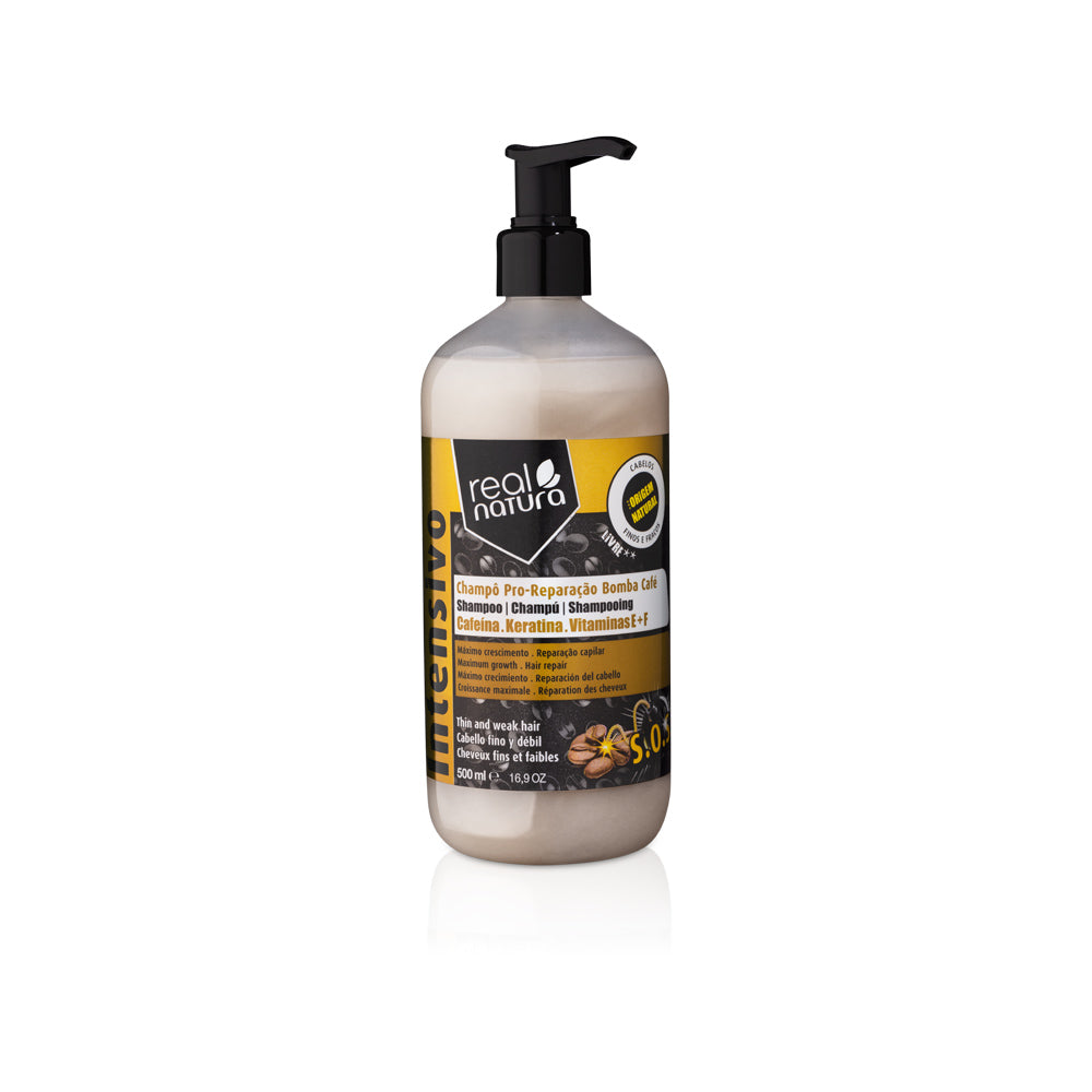 Shampoo Pro Reparação Bomba Café Real Natura 500ml