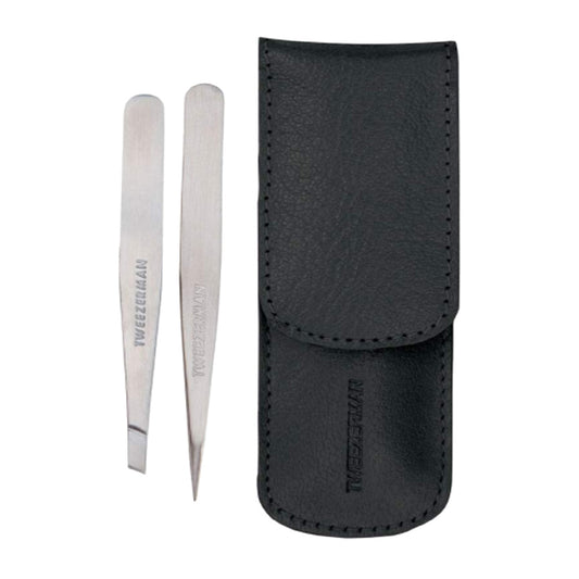 Conjunto de Pinça Pontiaguda e Inclinada Tweezerman