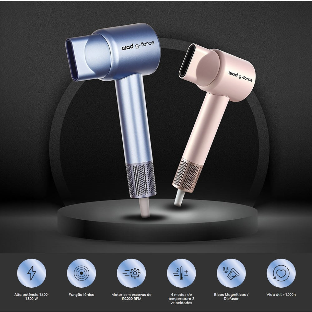 Secador de Cabelo G-Force Motor Digital de Longa Duração Wad