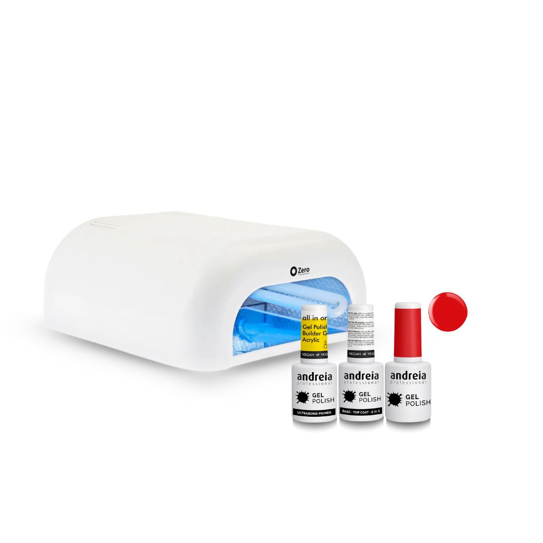 Kit Catalisador UV + Primer + Base e Top Coat + Cor Andreia 214