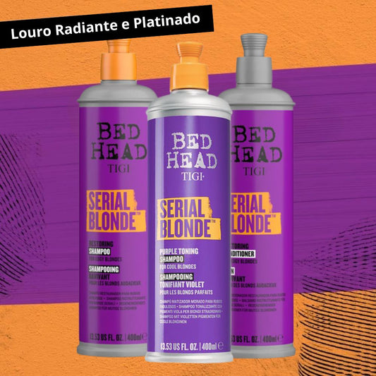 Match Louro Platinado Serial Blond Bed Head Shampoo + Condicionador + Shampoo Neutralizante 400ml