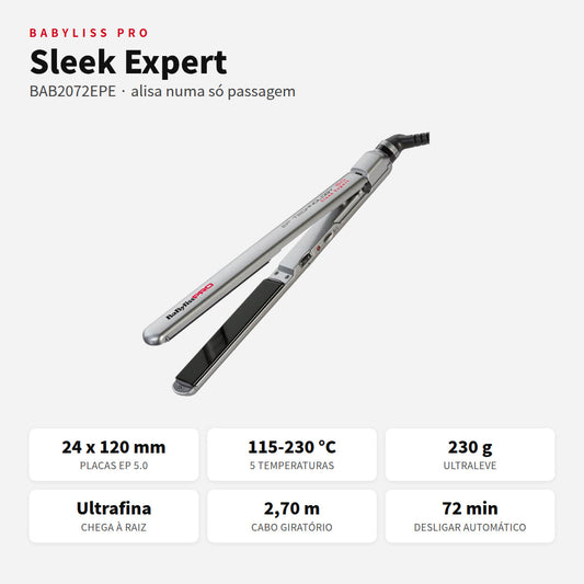 Prancha Sleek Expert Babyliss Pro BAB2072EPE com placas de 24 mm e 5 temperaturas