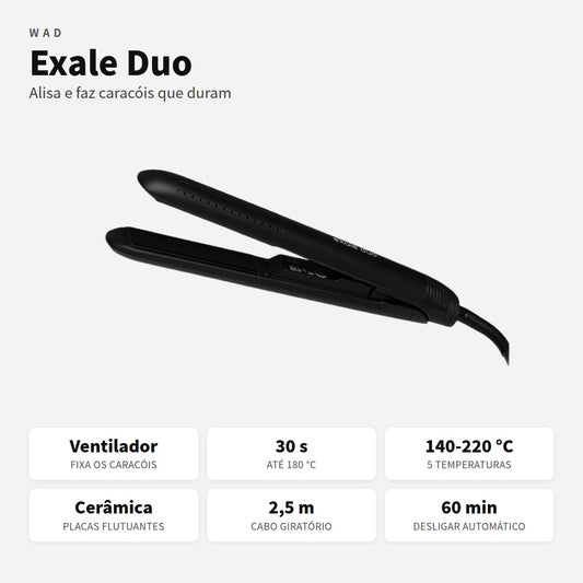 Prancha Exale Duo Wad com ventilador e placas em cerâmica