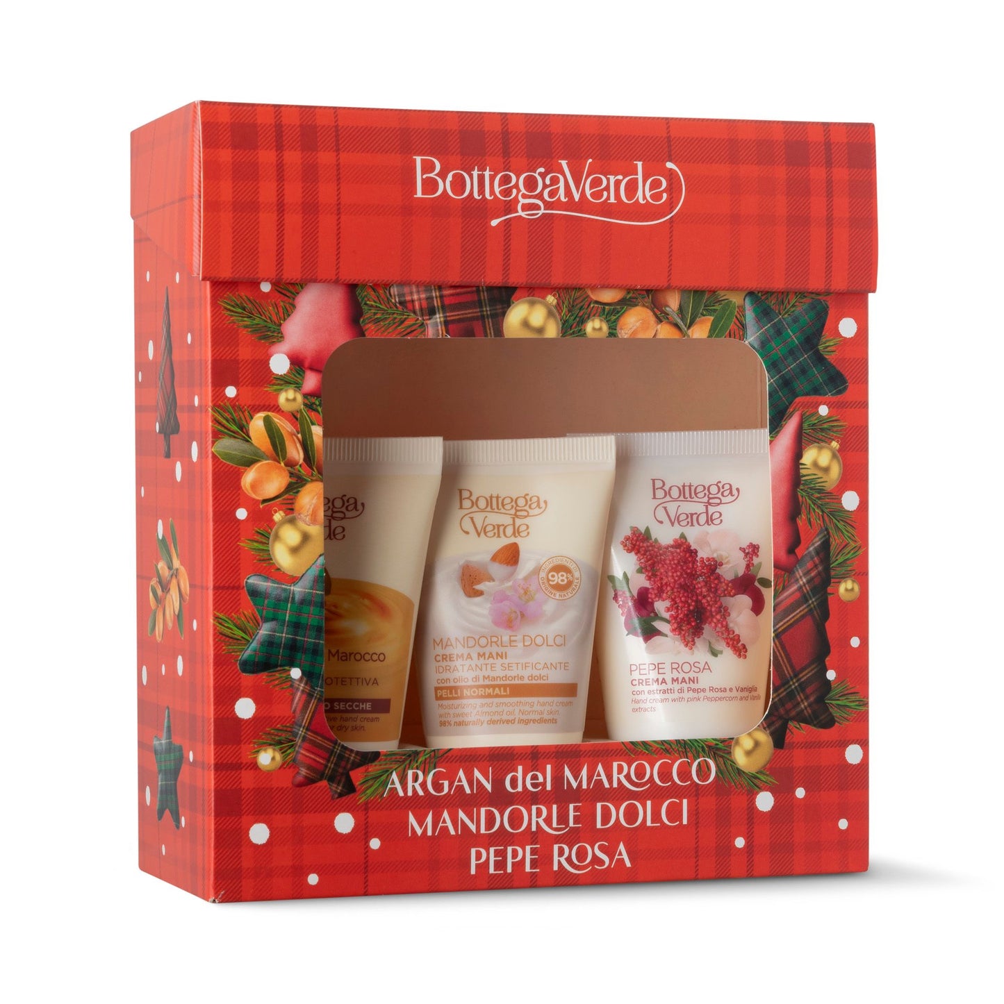 Coffret  3 Cremes de Mãos Argan, Pimenta Rosa e Amendoas