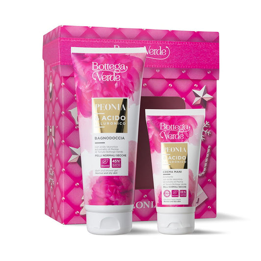 Coffret Peónia & Ácido Hialorónico Gel de Banho e Creme de Mãos