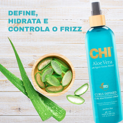Spray Reativador de caracóis CHI Curls Defined Aloe Vera 177ml