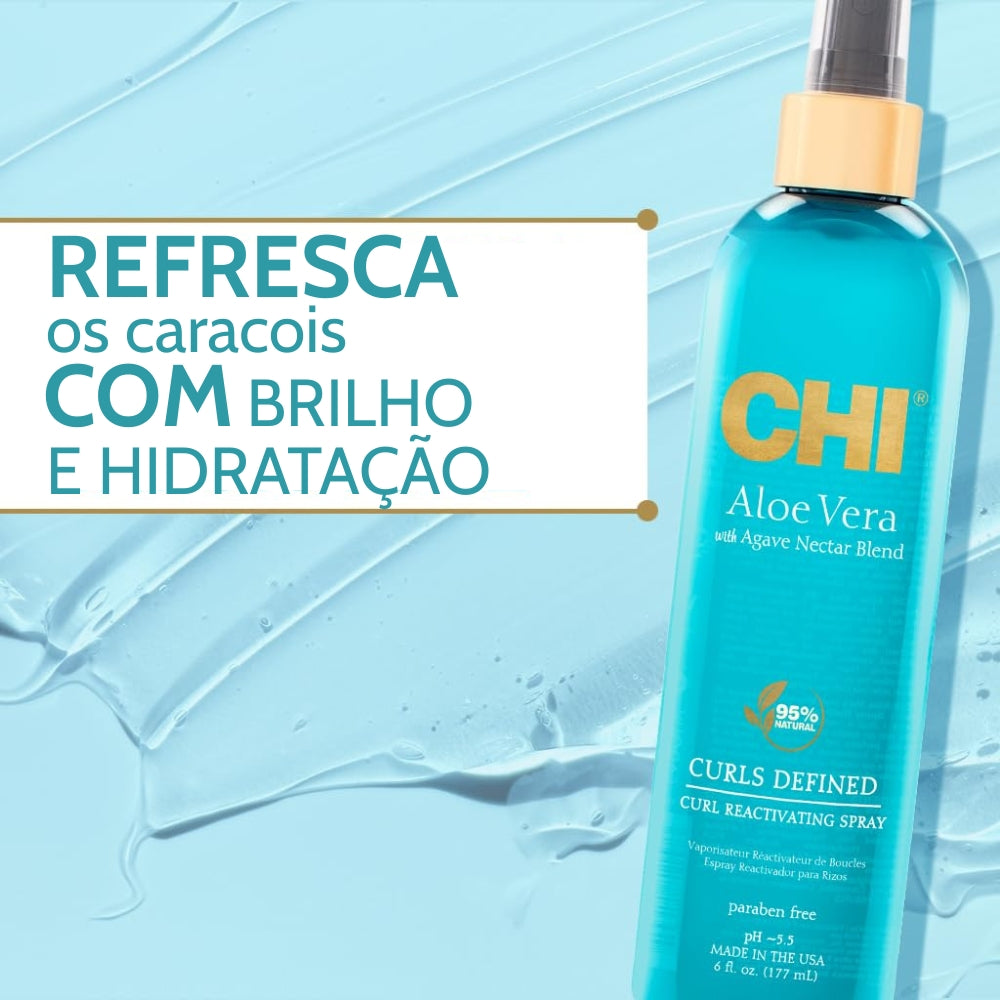 Spray Reativador de caracóis CHI Curls Defined Aloe Vera 177ml