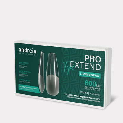 Extensões de Unhas PRO Extend Tips Long Coffin Andreia Professional