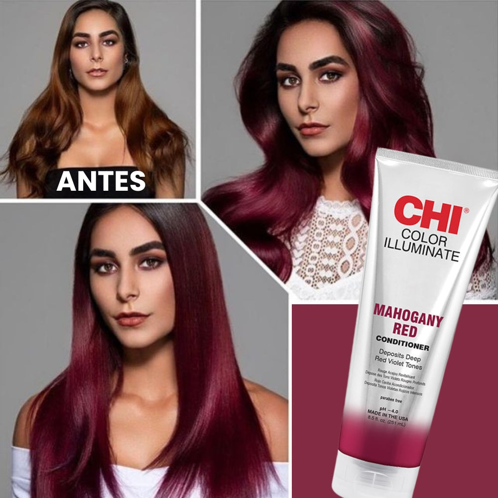Condicionador Realçador de Cor Vermelho Acaju CHI Color Illuminate Mahogany Red 251ml
