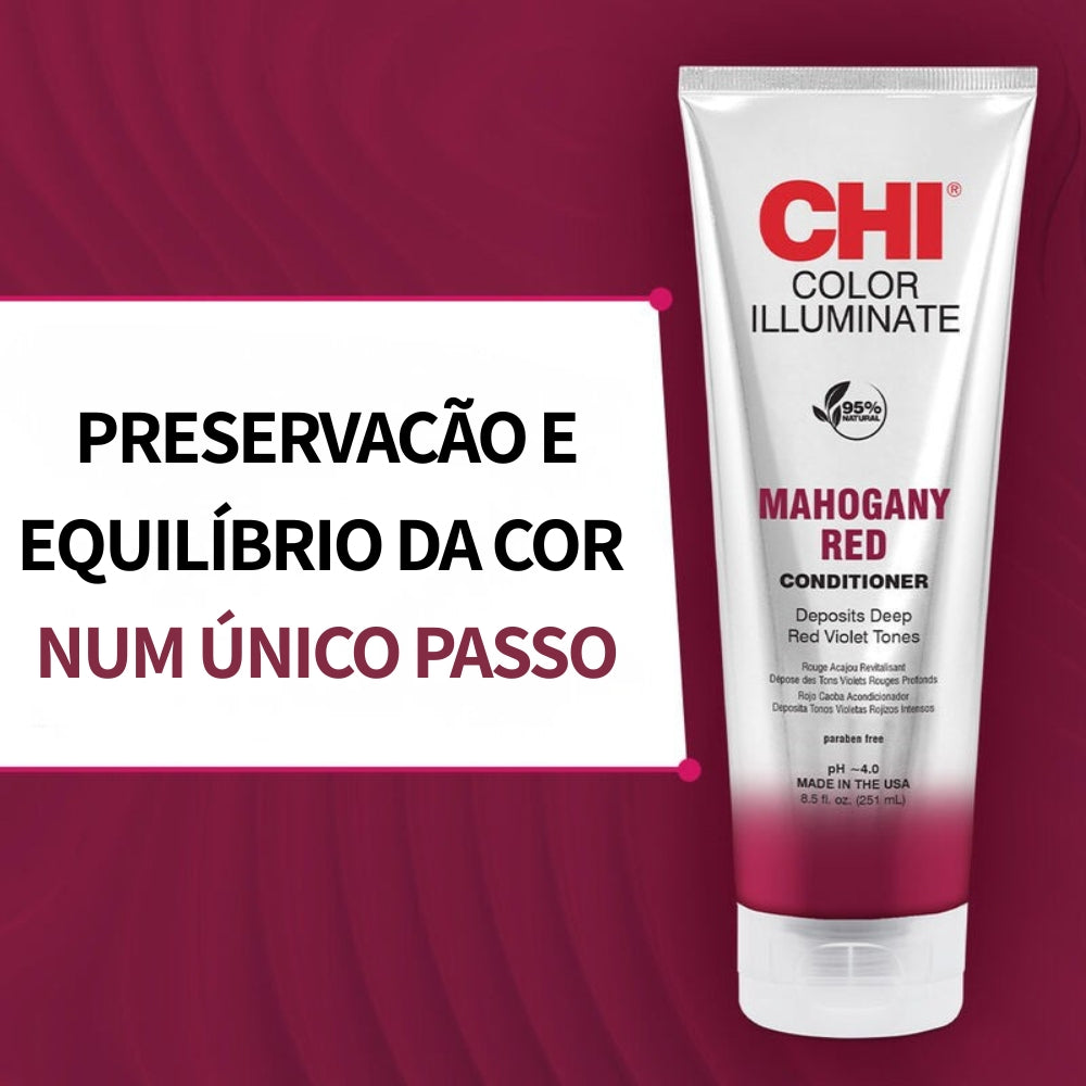 Condicionador Realçador de Cor Vermelho Acaju CHI Color Illuminate Mahogany Red 251ml
