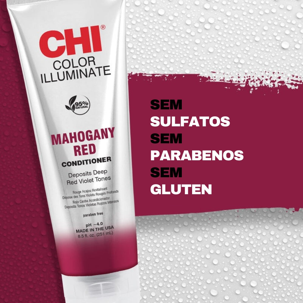 Condicionador Realçador de Cor Vermelho Acaju CHI Color Illuminate Mahogany Red 251ml
