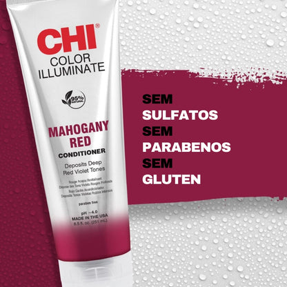 Condicionador Realçador de Cor Vermelho Acaju CHI Color Illuminate Mahogany Red 251ml