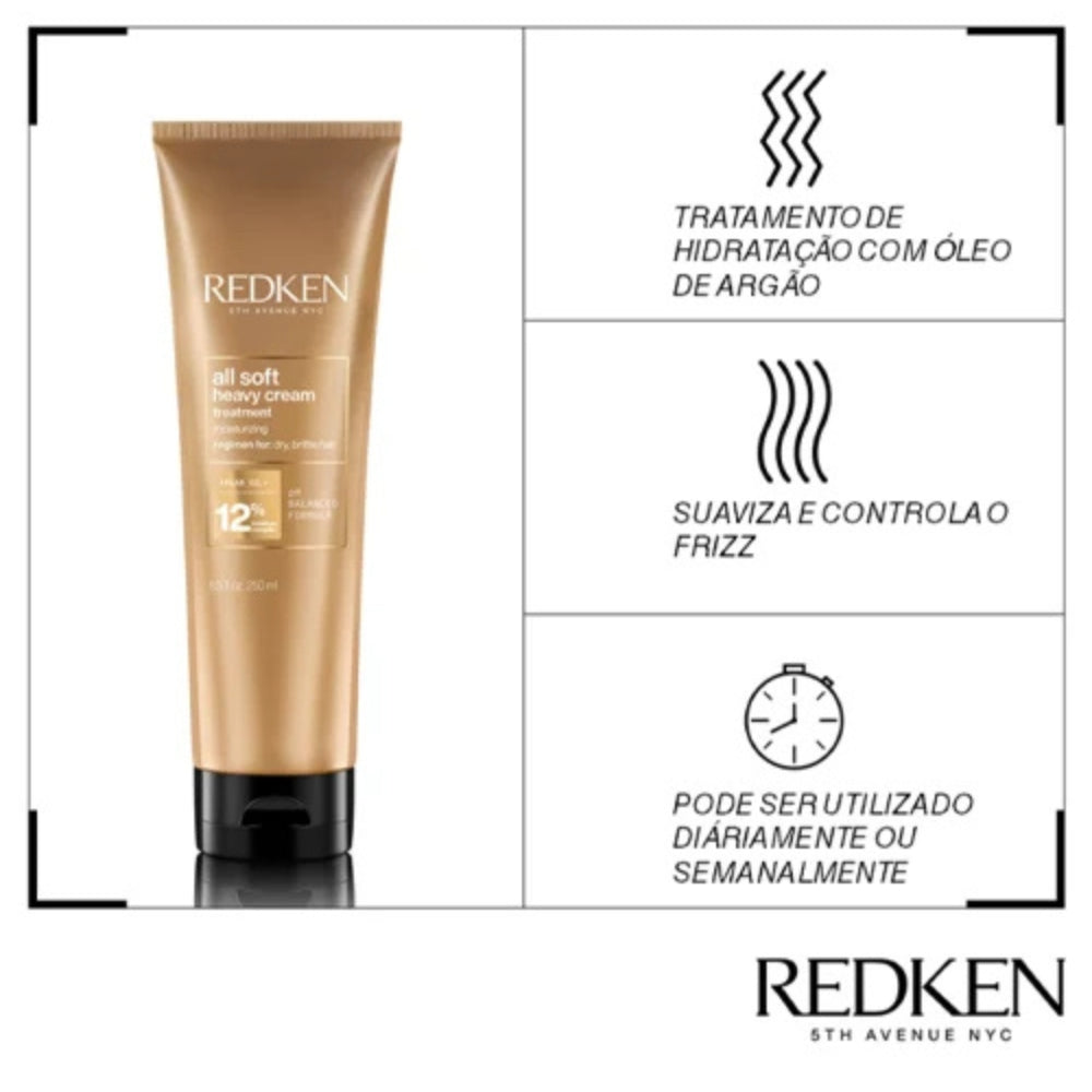 Máscara Heavy Cream All Soft Redken 250ml