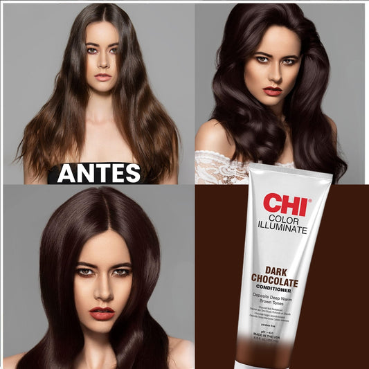 Condicionador Realçador de Cor Castanho Quente CHI Color Illuminate Dark Chocolate 251ml