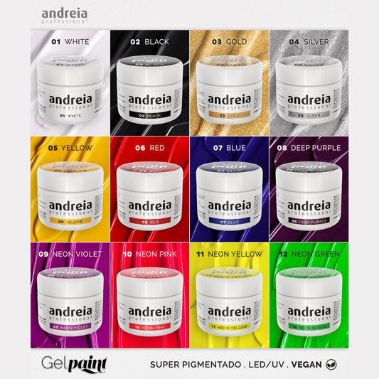 Catálogo de cores Gel Paint Andreia Professional