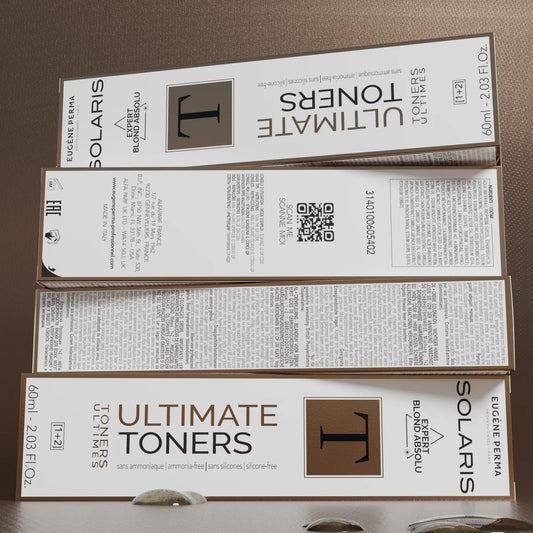 Embalagem dos matizadores Solaris Ultimate Toners