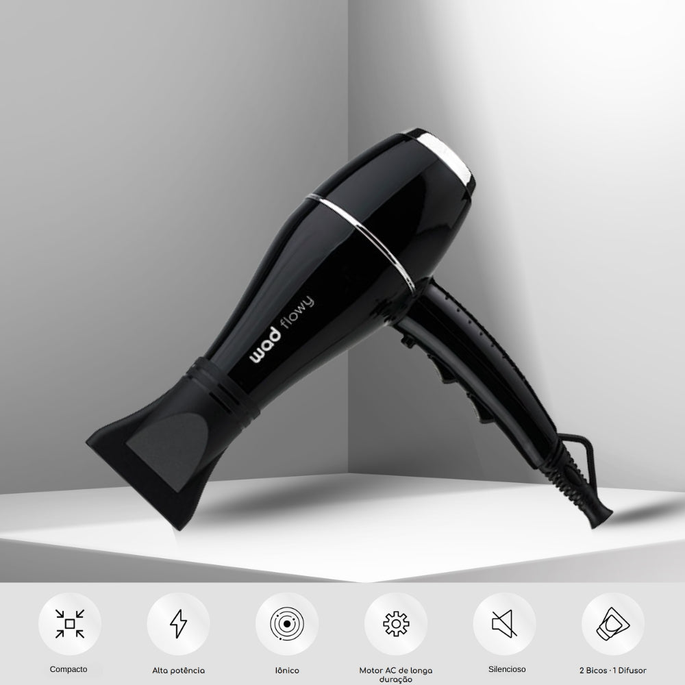 Secador de Cabelo Flowy Black Wad