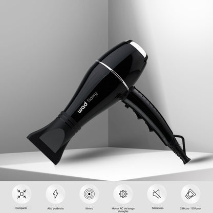 Secador de Cabelo Flowy Black Wad
