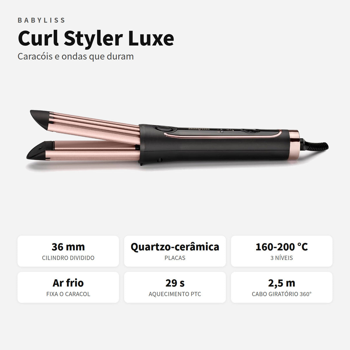 Modelador de Caracóis Curl Styler Luxe Babyliss C112E — detalhe
