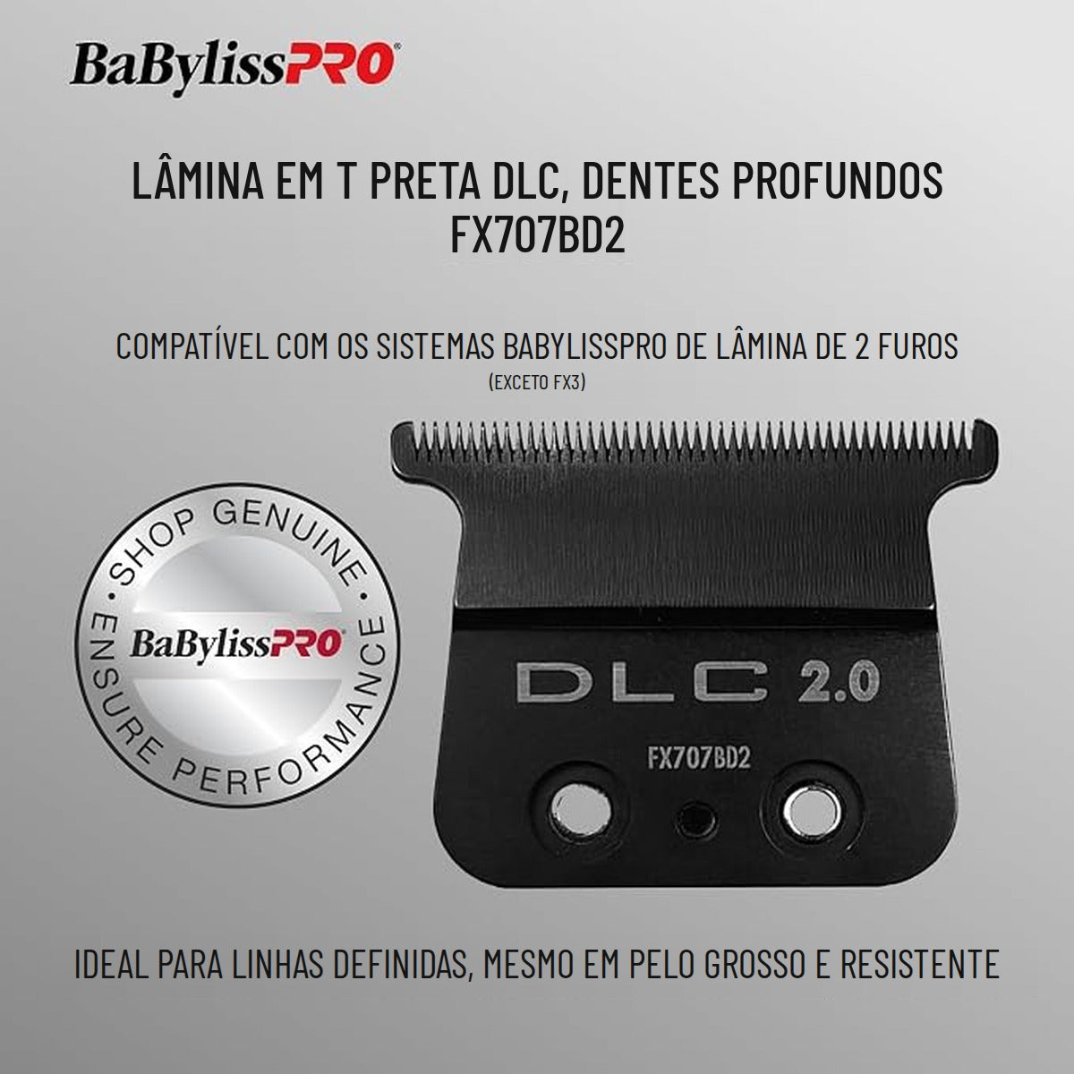 Lâmina de Substituição em T DLC Babyliss Pro FX707BD2 — detalhe 2