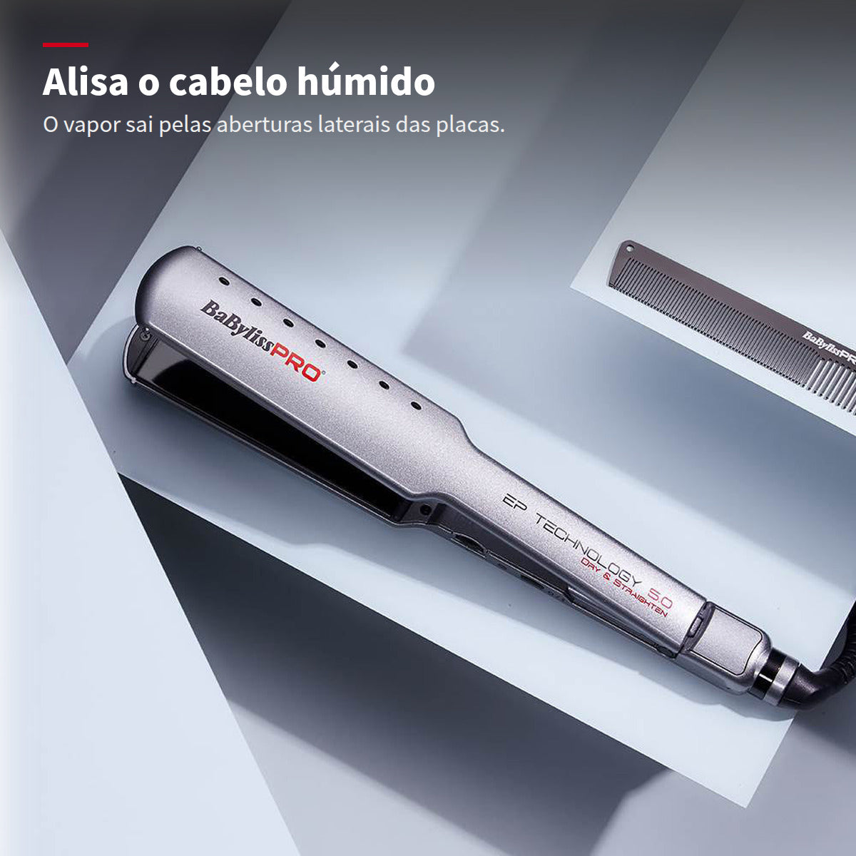 Prancha Babyliss Pro BAB2073EPE a alisar o cabelo húmido