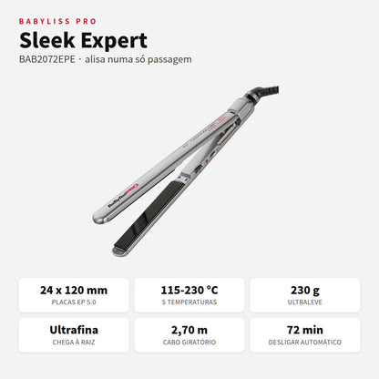 Prancha Sleek Expert Babyliss Pro BAB2072EPE com placas de 24 mm e 5 temperaturas
