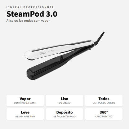SteamPod 3.0 L'Oréal Professionnel, prancha a vapor para alisar e ondular