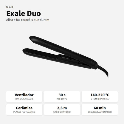 Prancha Exale Duo Wad com ventilador e placas em cerâmica