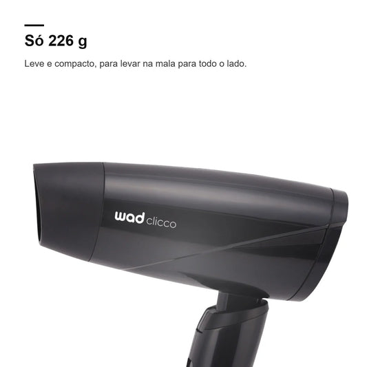 Secador de viagem Mini Clicco Wad, leve com 226 g
